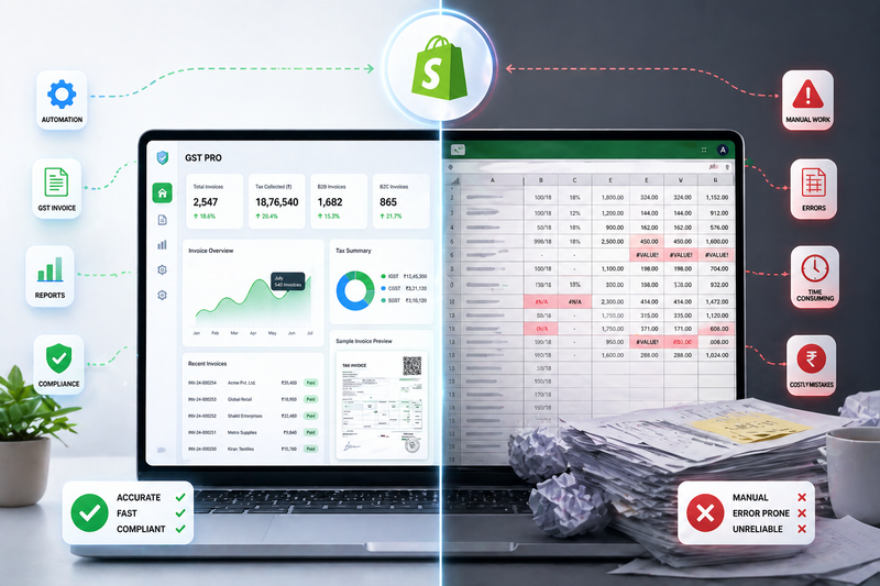 GST Pro vs Manual Excel for Shopify Sellers in 2026: Time, Cost & Error Comparison